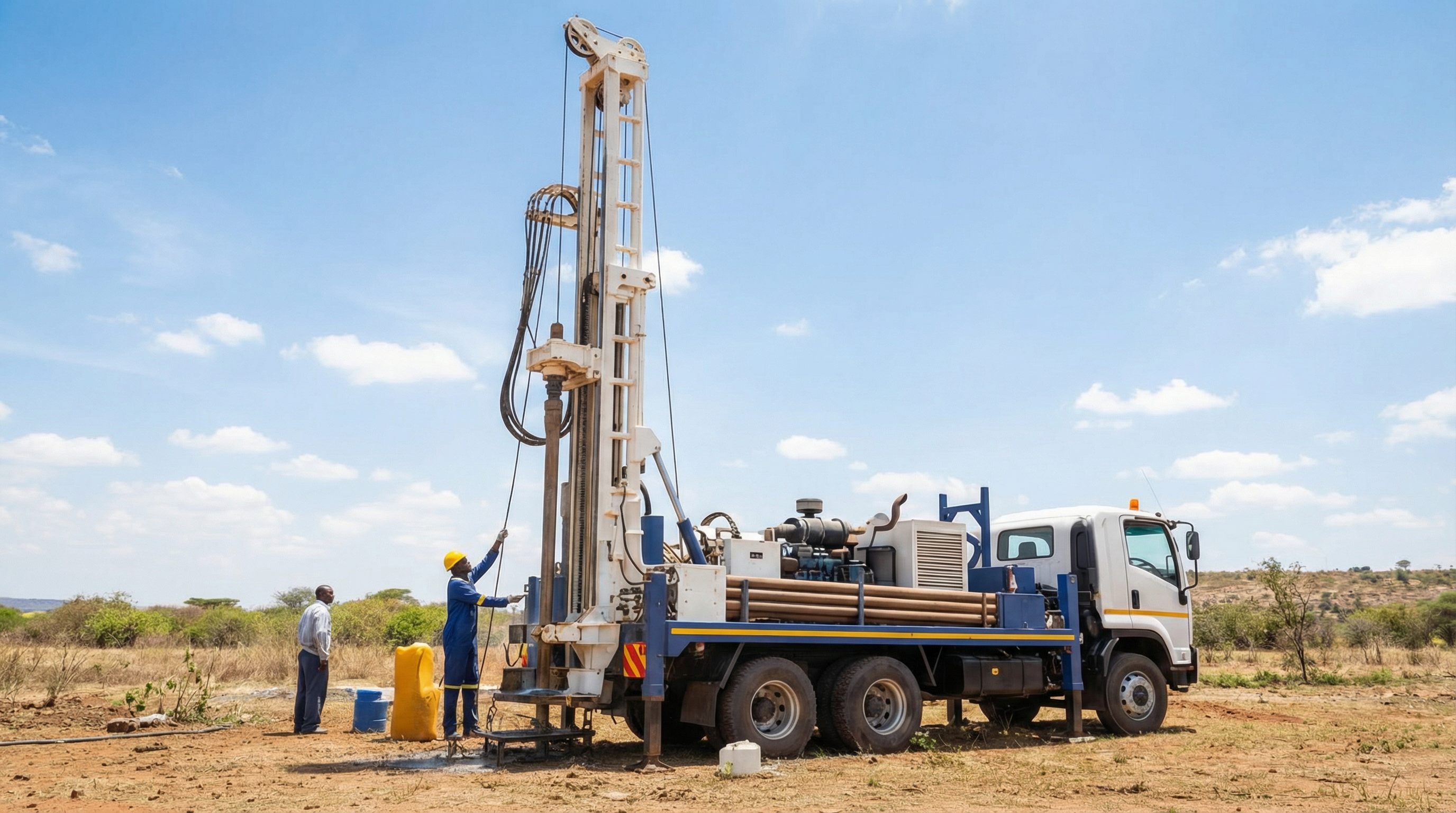 Drilling Rig in Semi-Arid Landscape